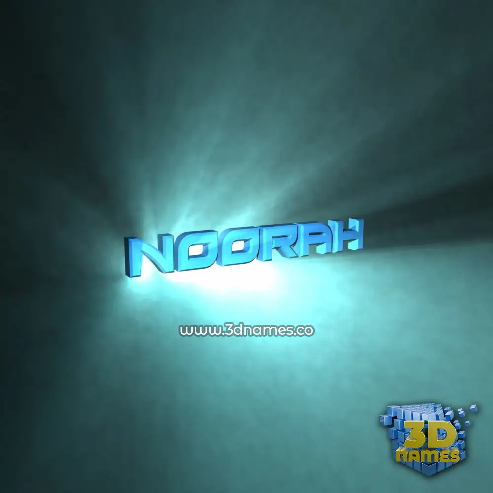 noorah in Light Shine style - 3D name wallpaper