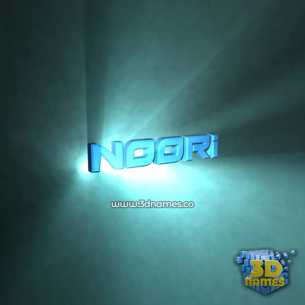 noori in Light Shine style - 3D name wallpaper