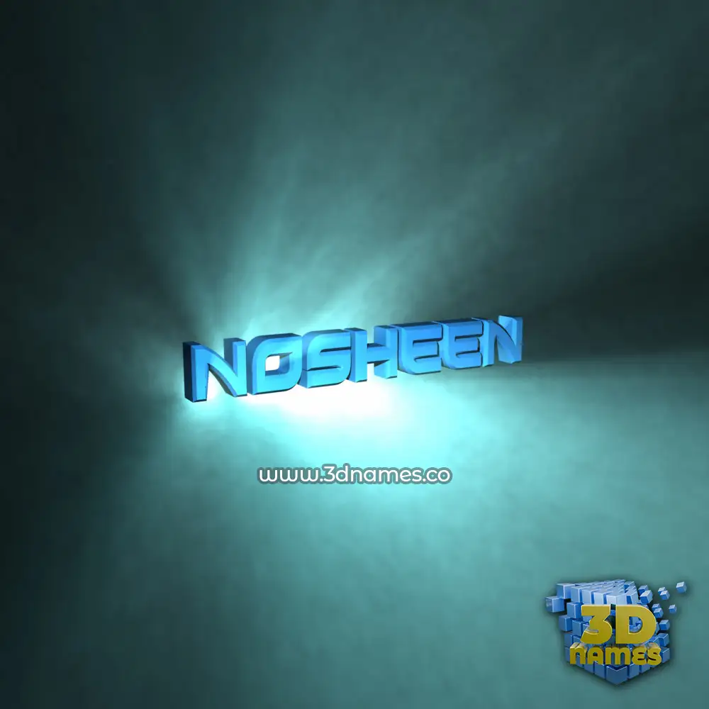 nosheen in Light Shine style - 3D name wallpaper