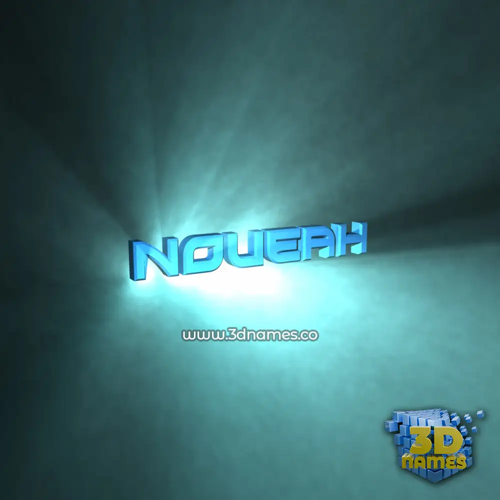 noueah in Light Shine style - 3D name wallpaper