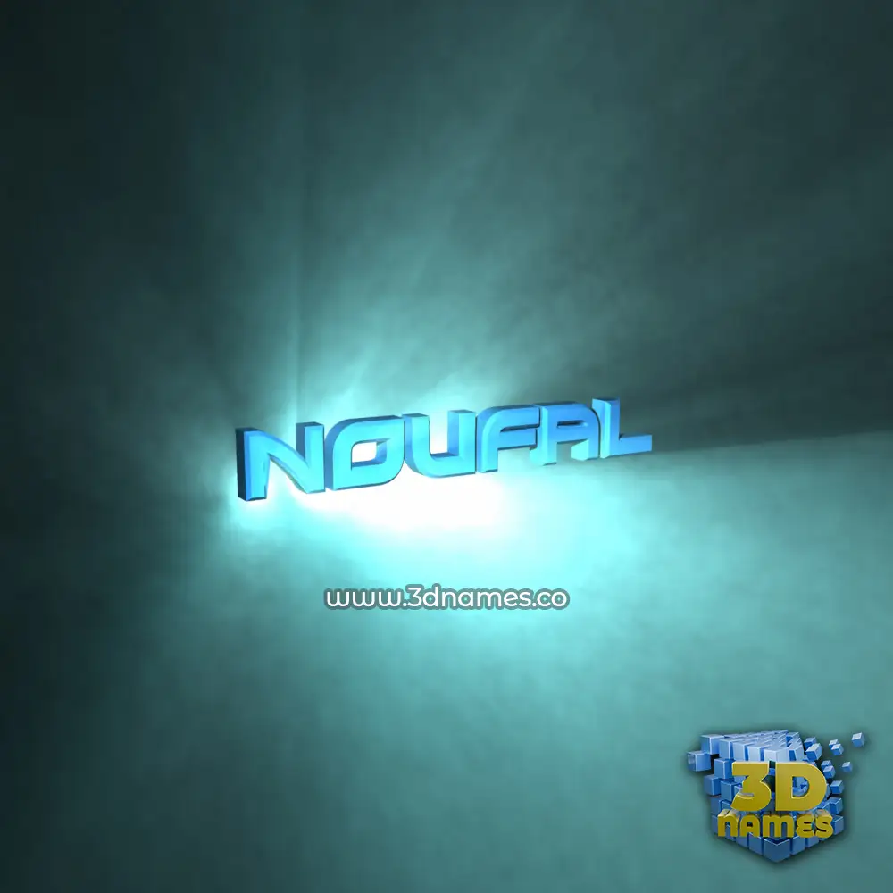 noufal in Light Shine style - 3D name wallpaper