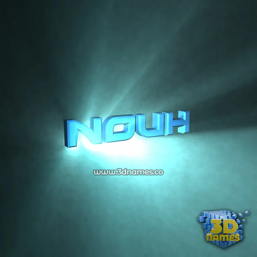 nouh in Light Shine style - 3D name wallpaper