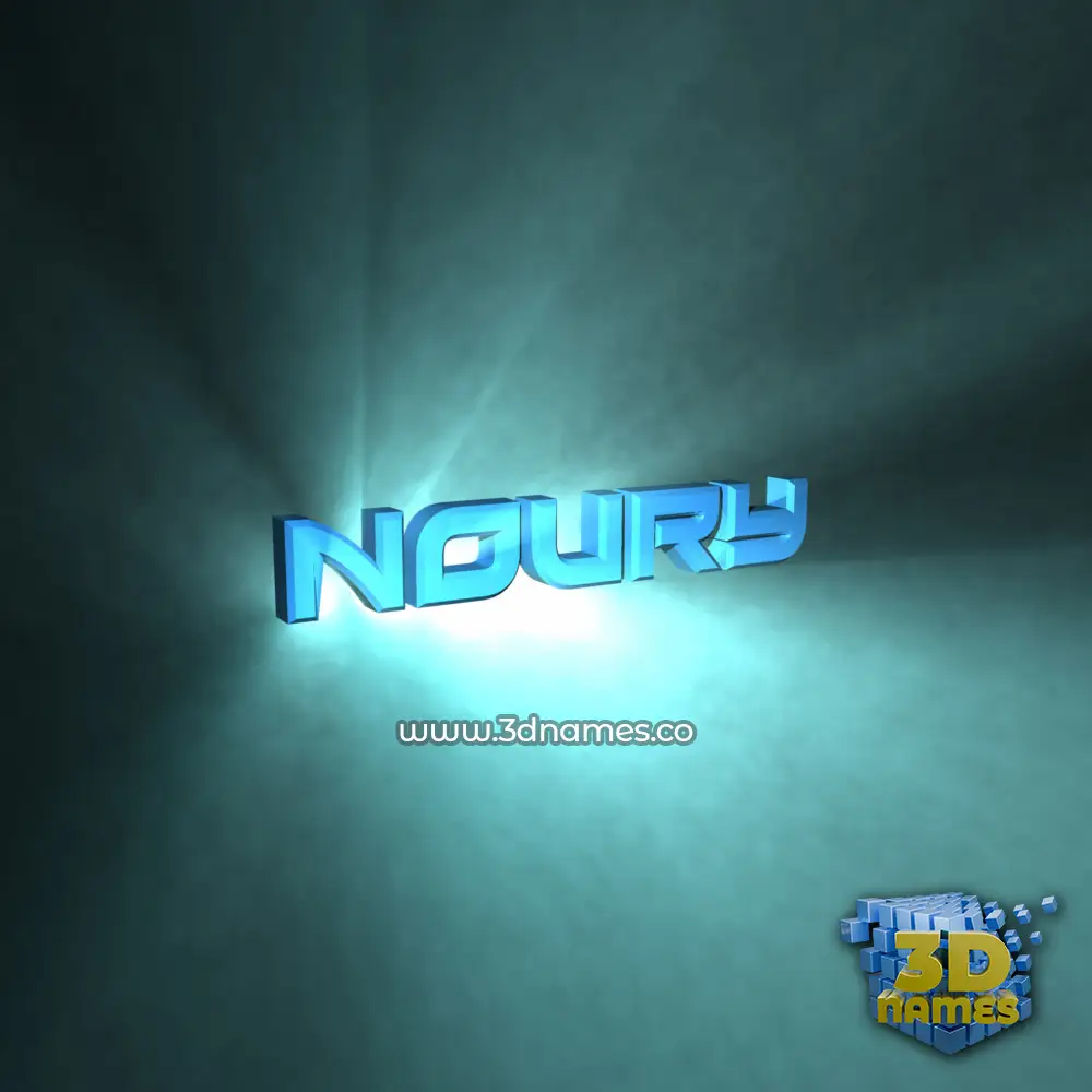 noury in Light Shine style - 3D name wallpaper