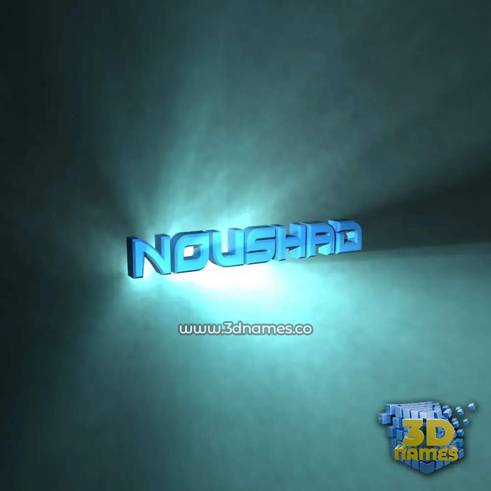 noushad in Light Shine style - 3D name wallpaper