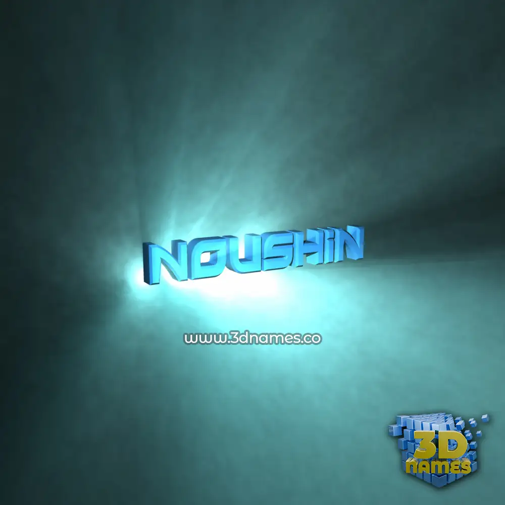 noushin in Light Shine style - 3D name wallpaper
