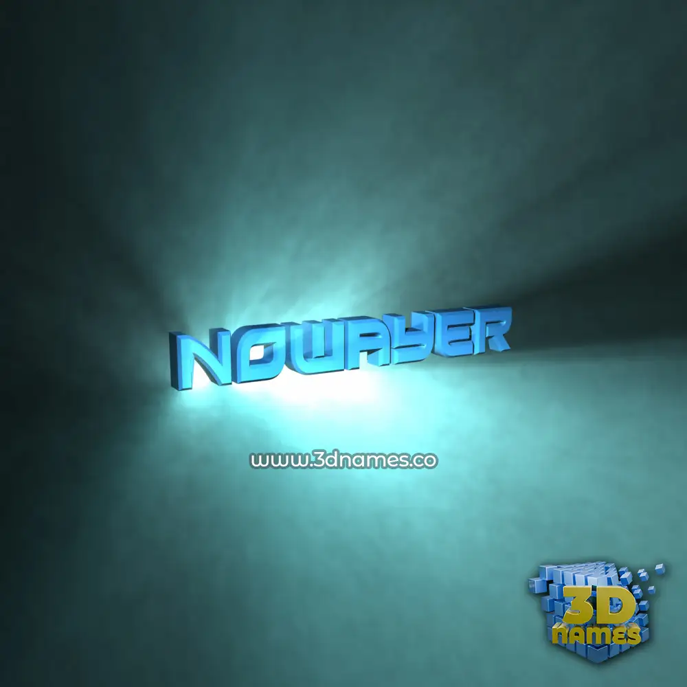 nowayer in Light Shine style - 3D name wallpaper