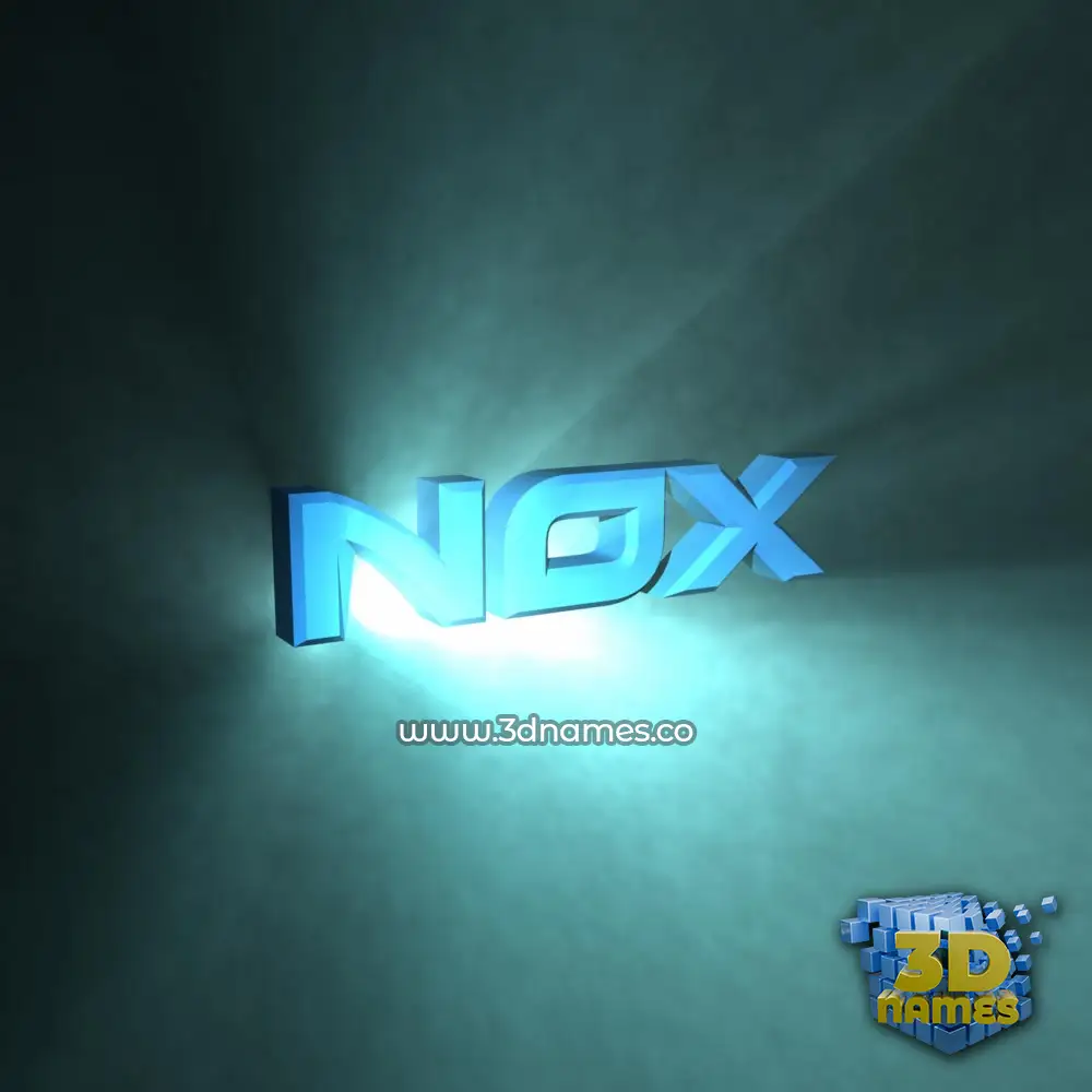 nox in Light Shine style - 3D name wallpaper