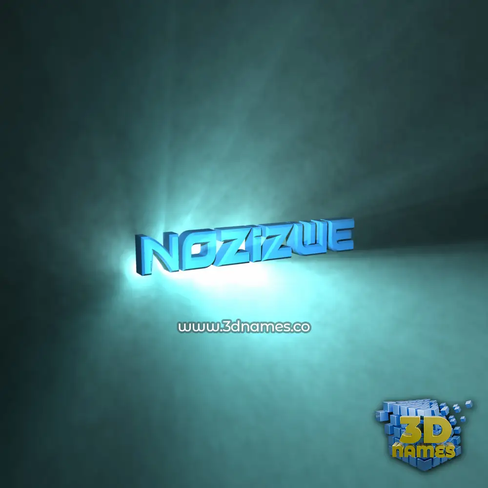 nozizwe in Light Shine style - 3D name wallpaper