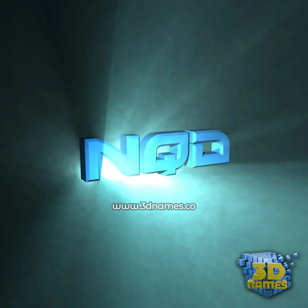 nqd in Light Shine style - 3D name wallpaper