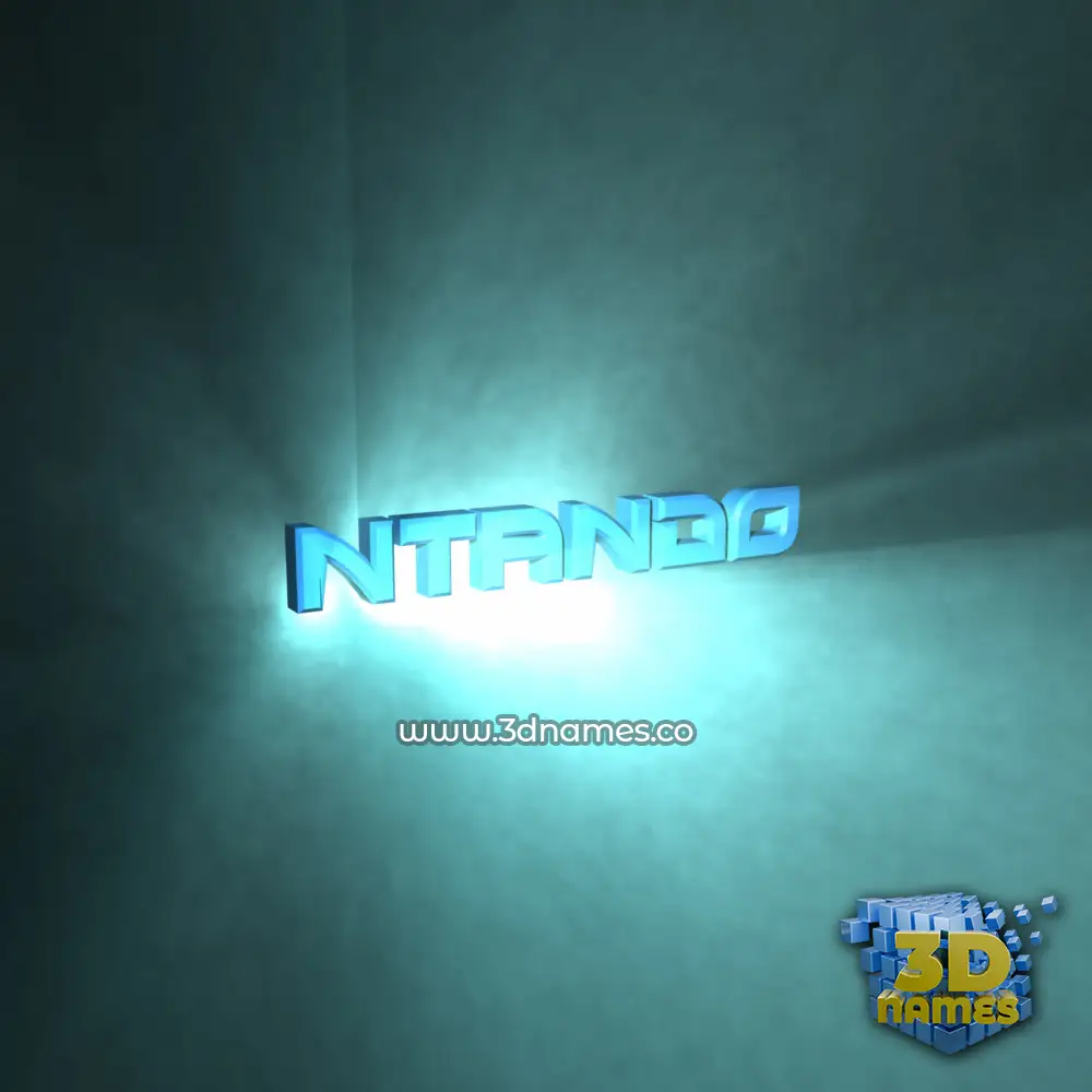 ntando in Light Shine style - 3D name wallpaper