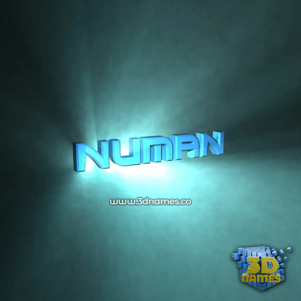 numan in Light Shine style - 3D name wallpaper