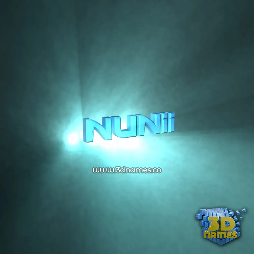 nunii in Light Shine style - 3D name wallpaper