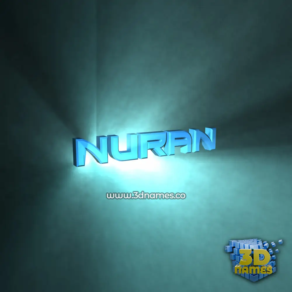nuran in Light Shine style - 3D name wallpaper