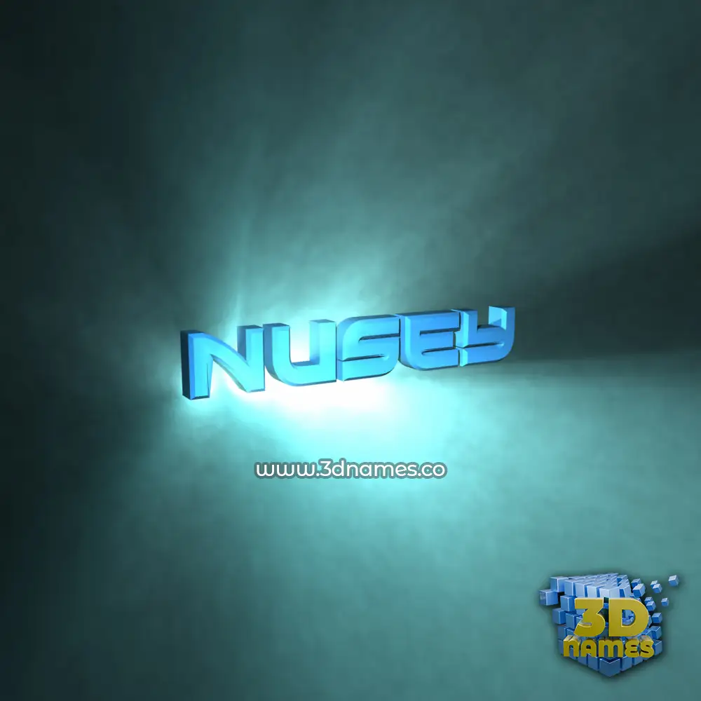 nusey in Light Shine style - 3D name wallpaper