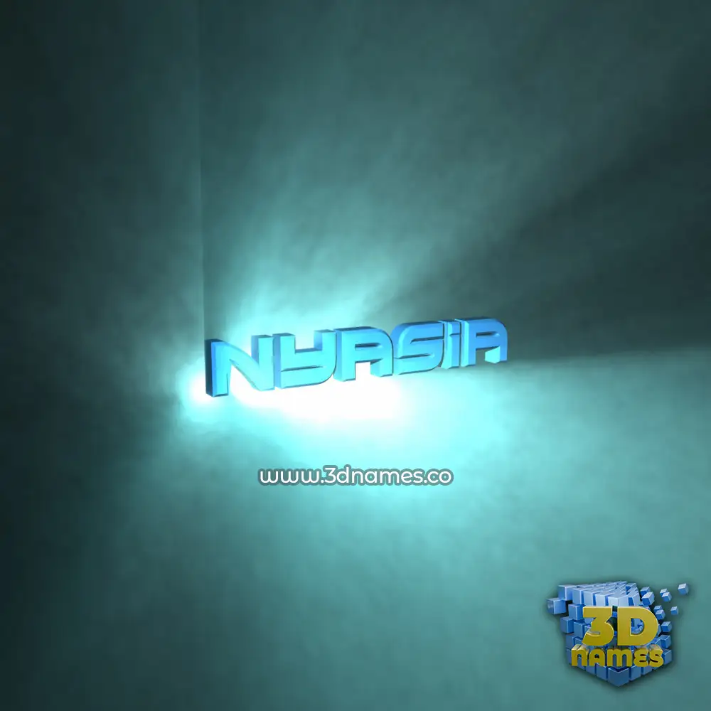 nyasia in Light Shine style - 3D name wallpaper