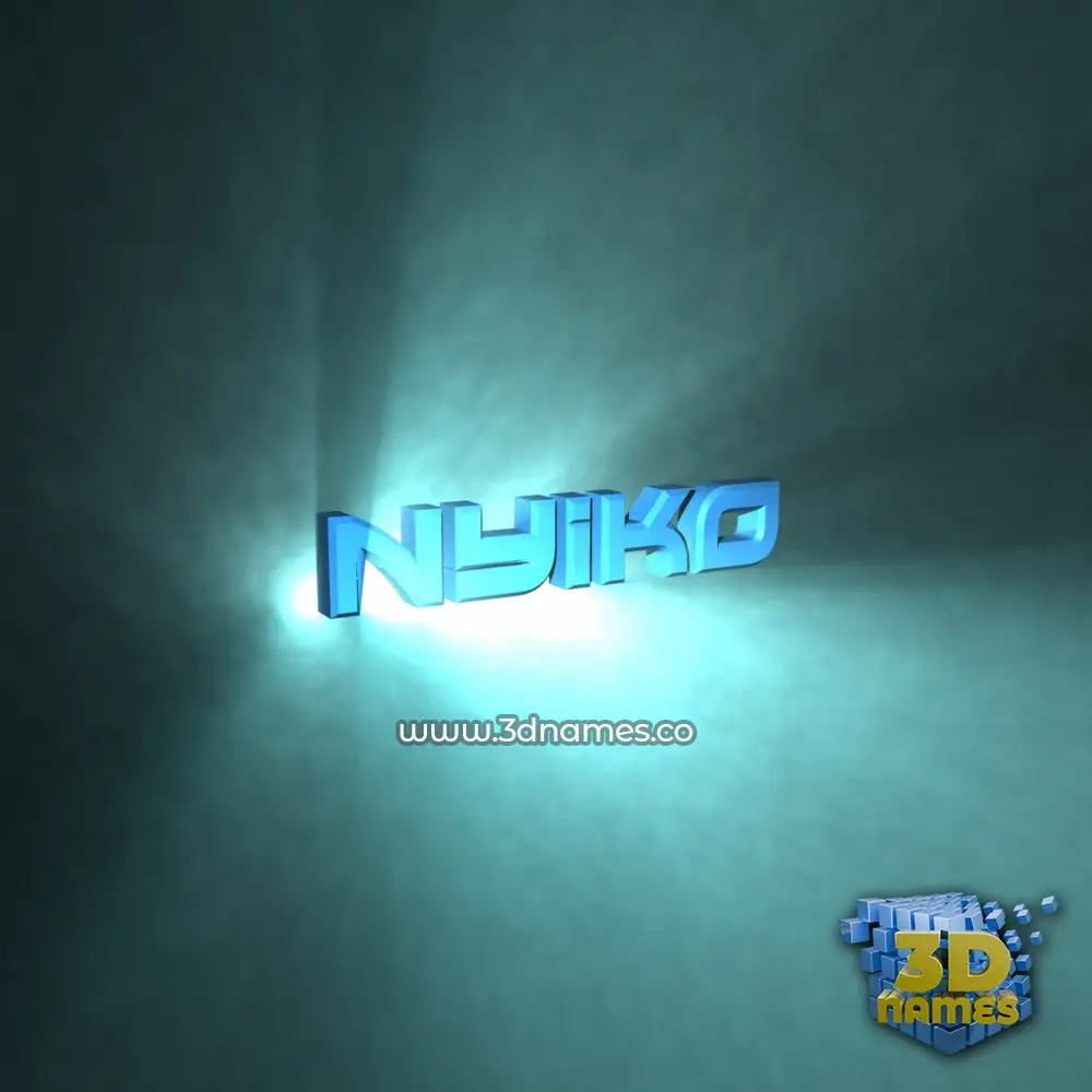nyiko in Light Shine style - 3D name wallpaper