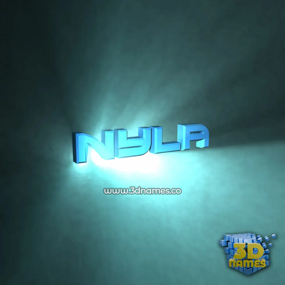 nyla in Light Shine style - 3D name wallpaper