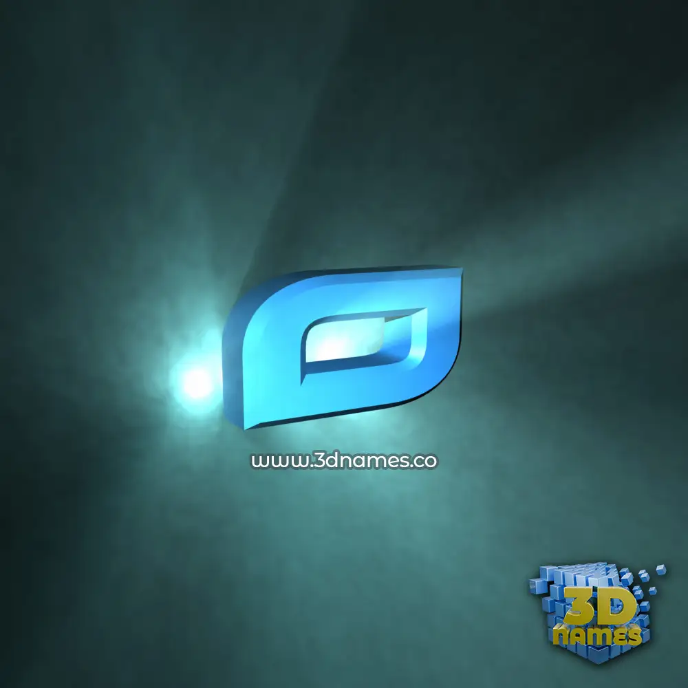 o in Light Shine style - 3D name wallpaper