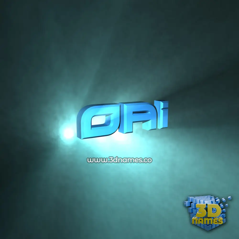 oai in Light Shine style - 3D name wallpaper
