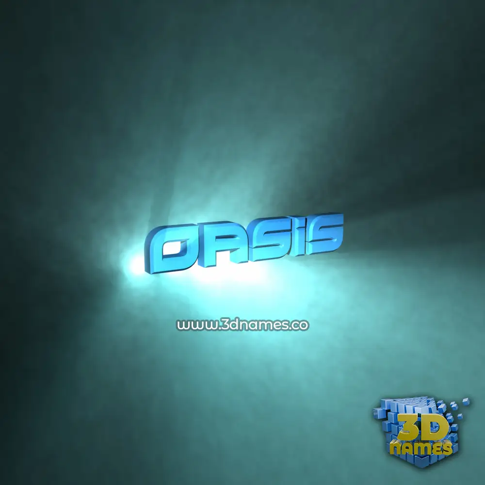 oasis in Light Shine style - 3D name wallpaper