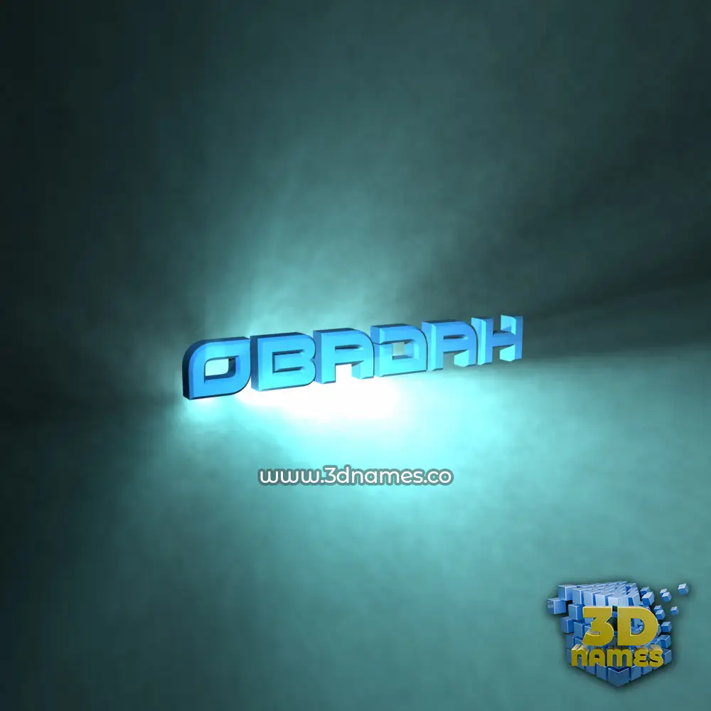 obadah in Light Shine style - 3D name wallpaper