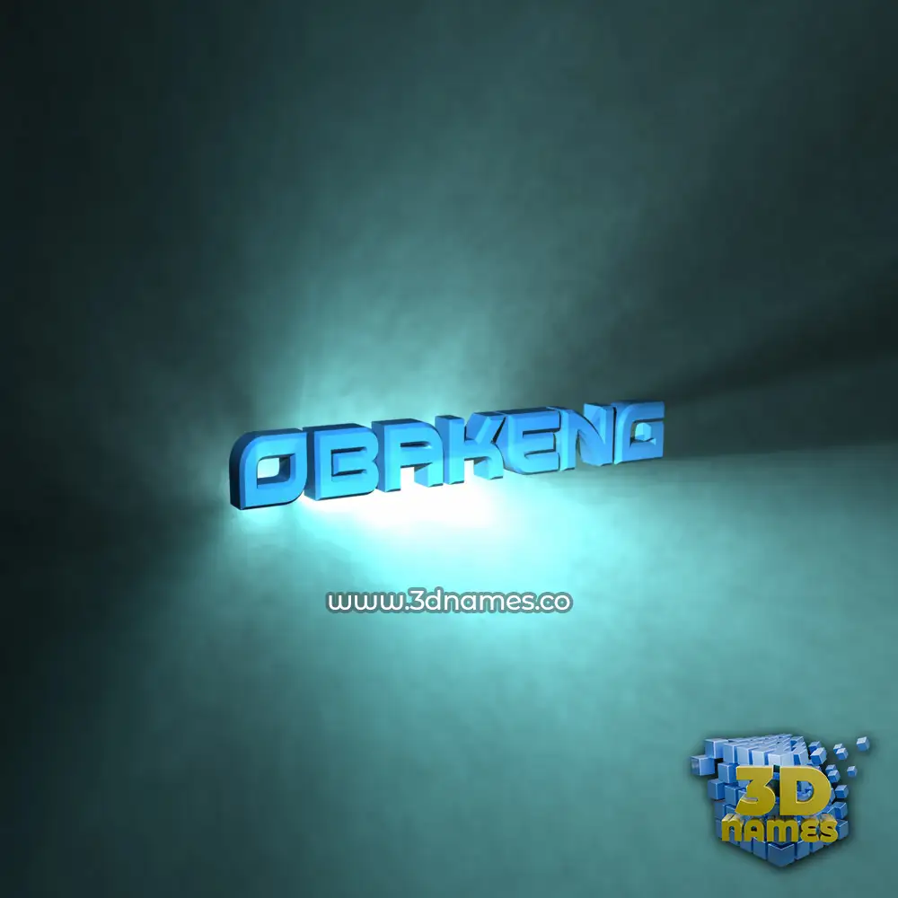 obakeng in Light Shine style - 3D name wallpaper