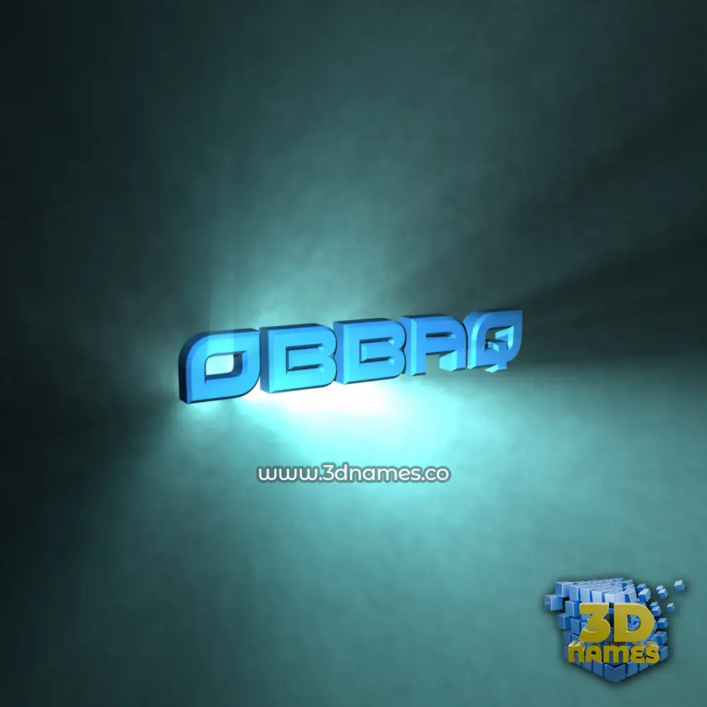 obbaq in Light Shine style - 3D name wallpaper