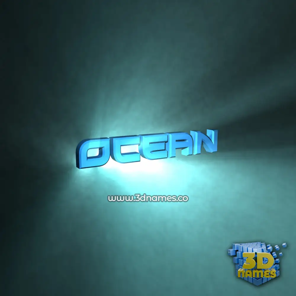 ocean in Light Shine style - 3D name wallpaper