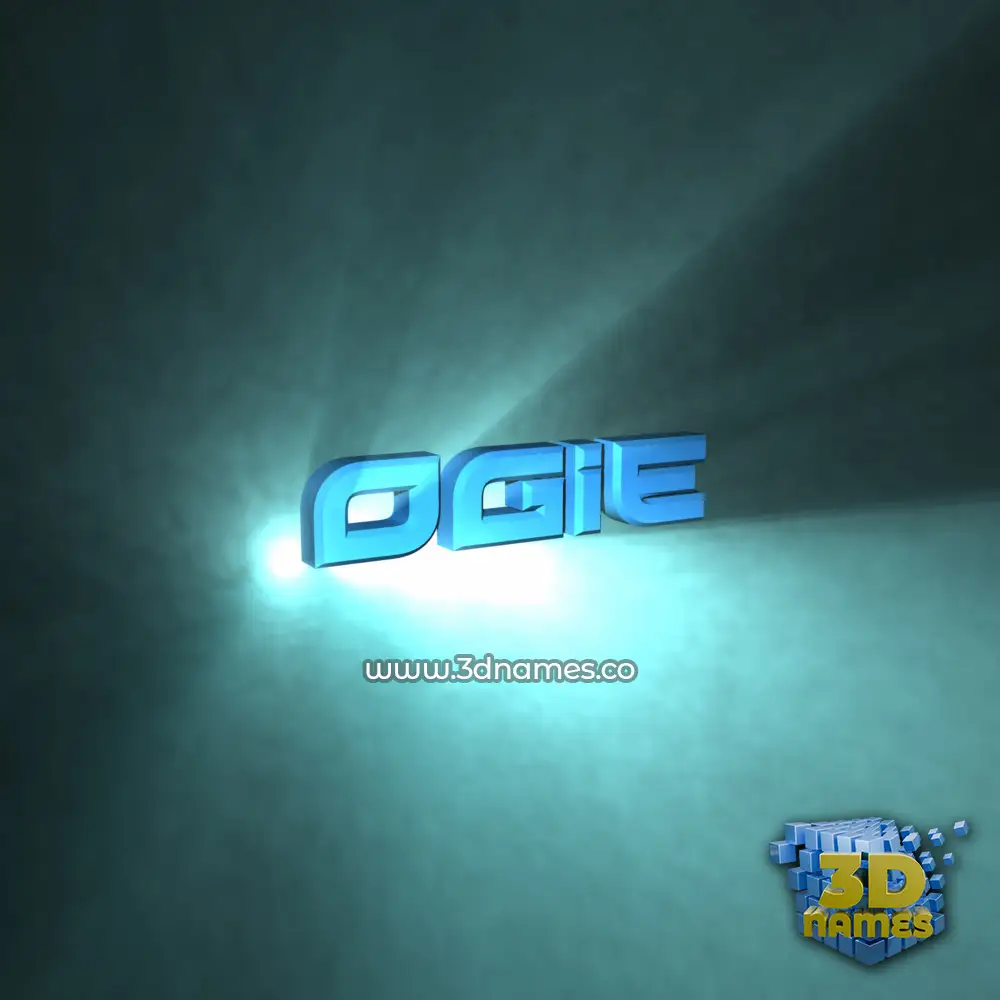 ogie in Light Shine style - 3D name wallpaper