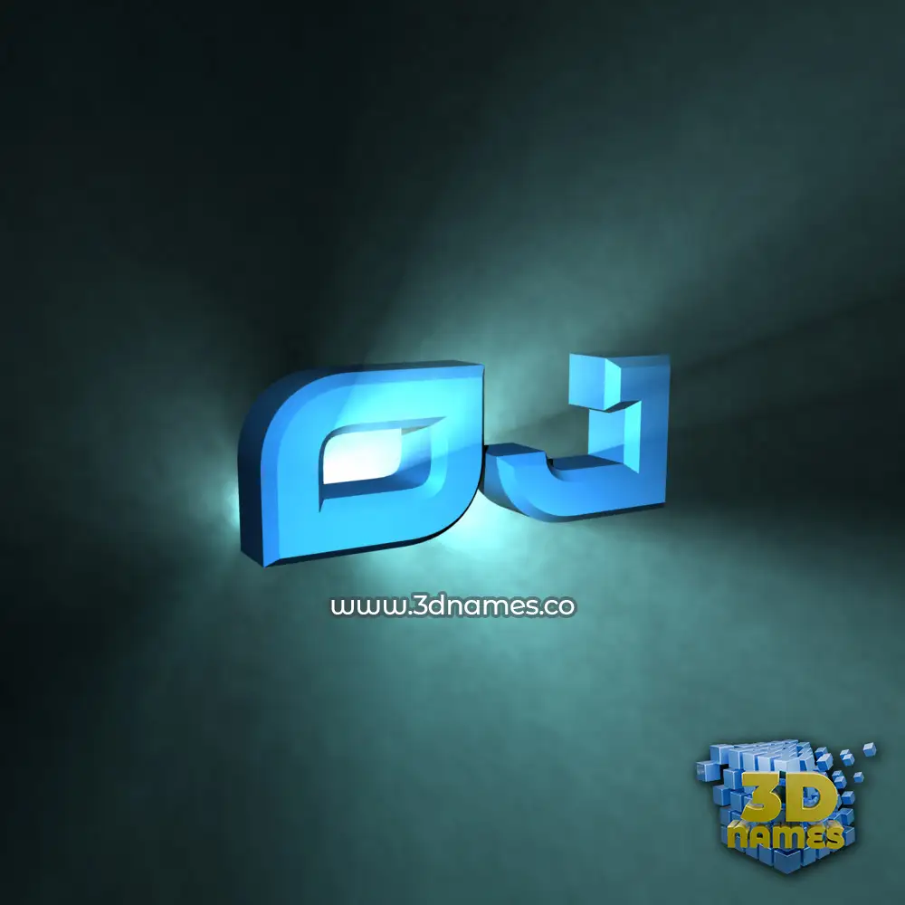 oj in Light Shine style - 3D name wallpaper
