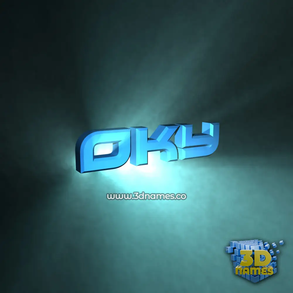 oky in Light Shine style - 3D name wallpaper