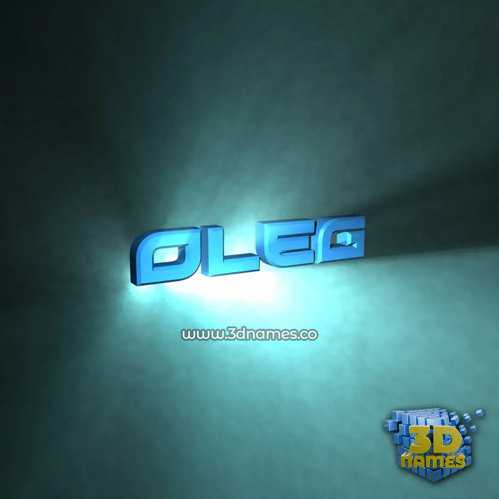 oleg in Light Shine style - 3D name wallpaper