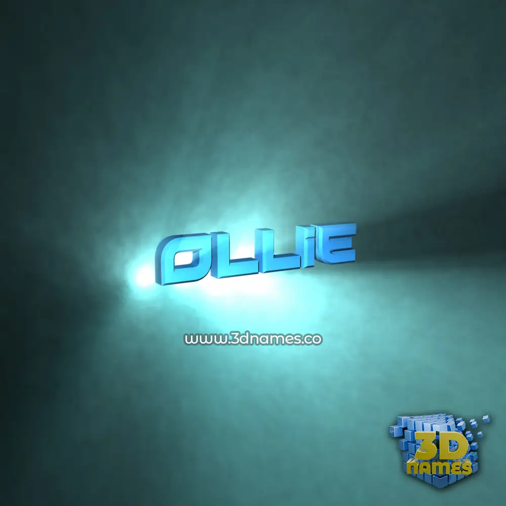 ollie in Light Shine style - 3D name wallpaper