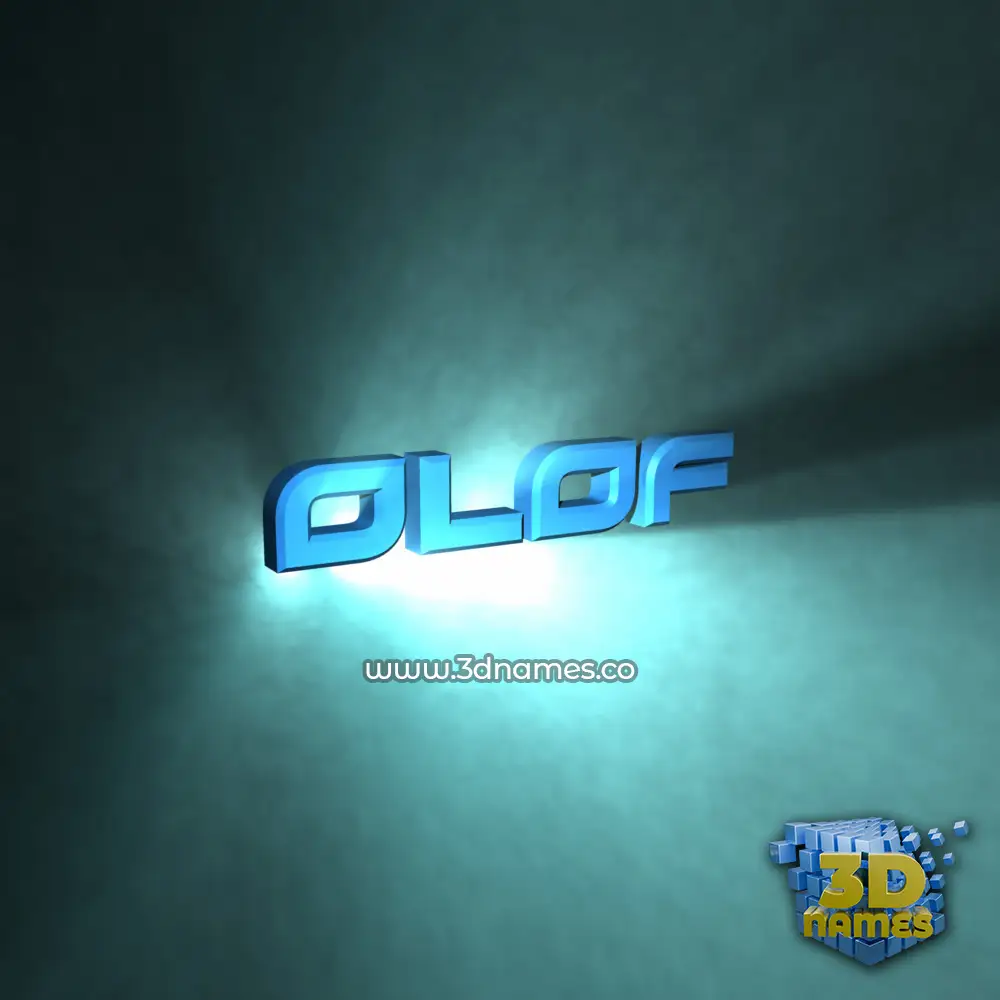 olof in Light Shine style - 3D name wallpaper