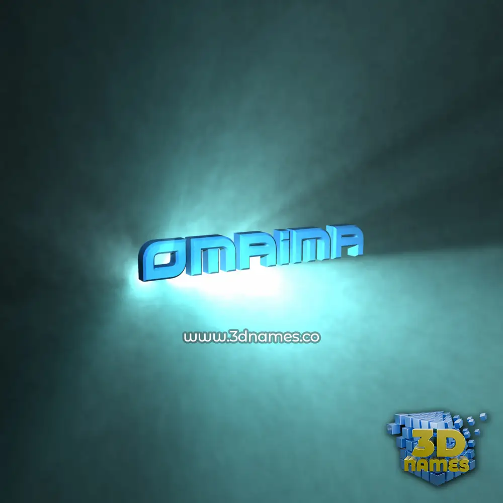 omaima in Light Shine style - 3D name wallpaper
