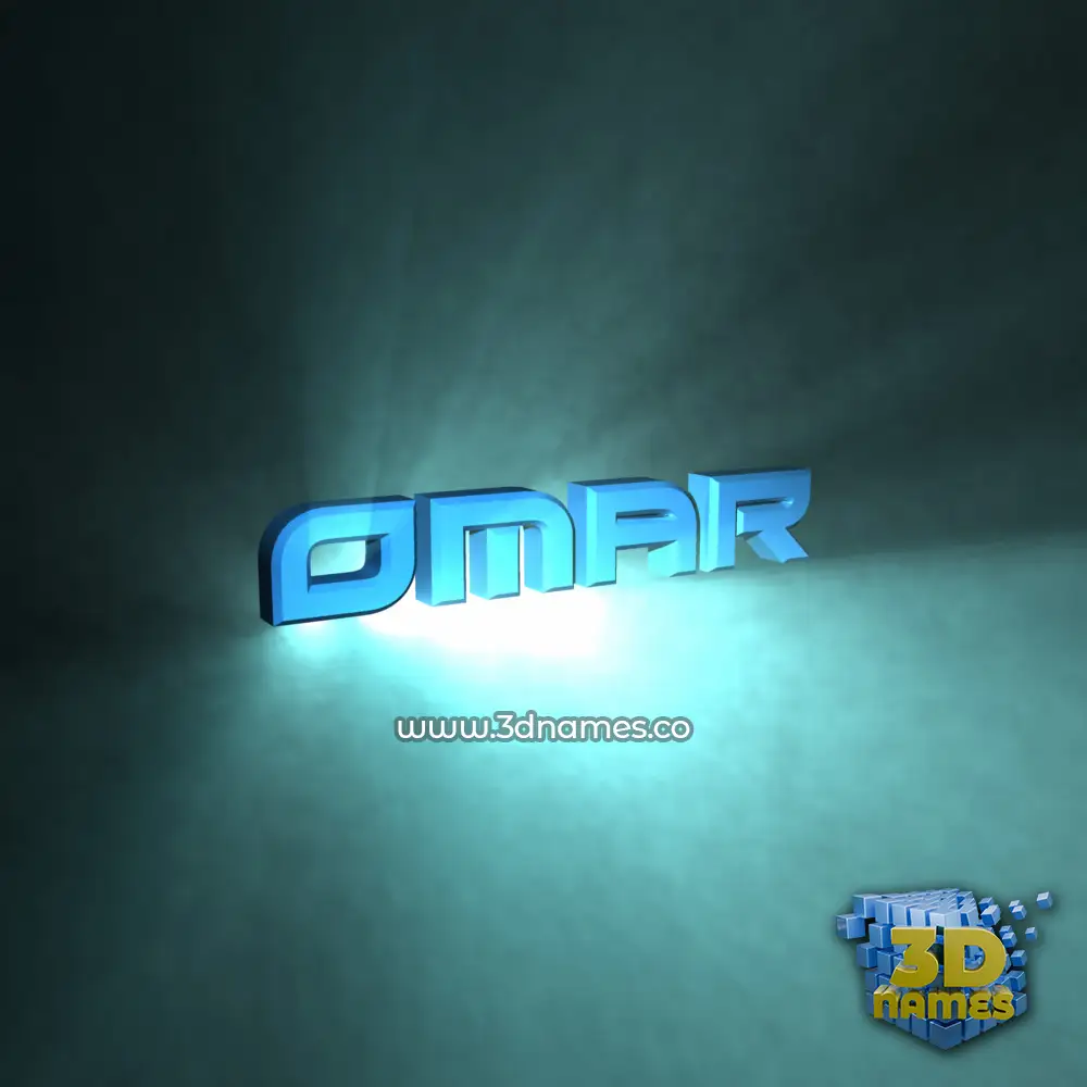 omar in Light Shine style - 3D name wallpaper