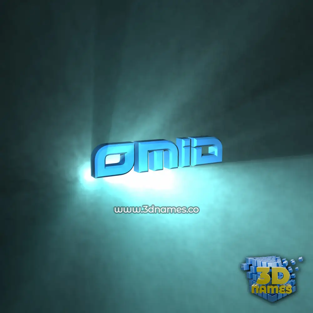 omid in Light Shine style - 3D name wallpaper