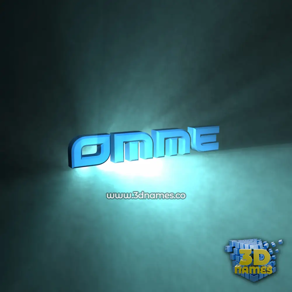 omme in Light Shine style - 3D name wallpaper