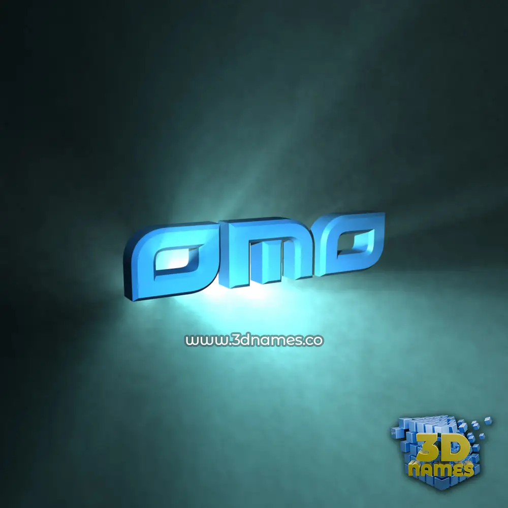 omo in Light Shine style - 3D name wallpaper