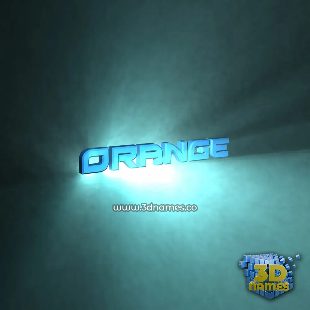 orange in Light Shine style - 3D name wallpaper