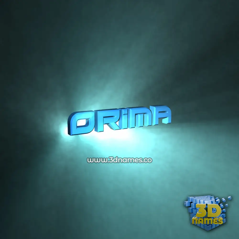 orima in Light Shine style - 3D name wallpaper
