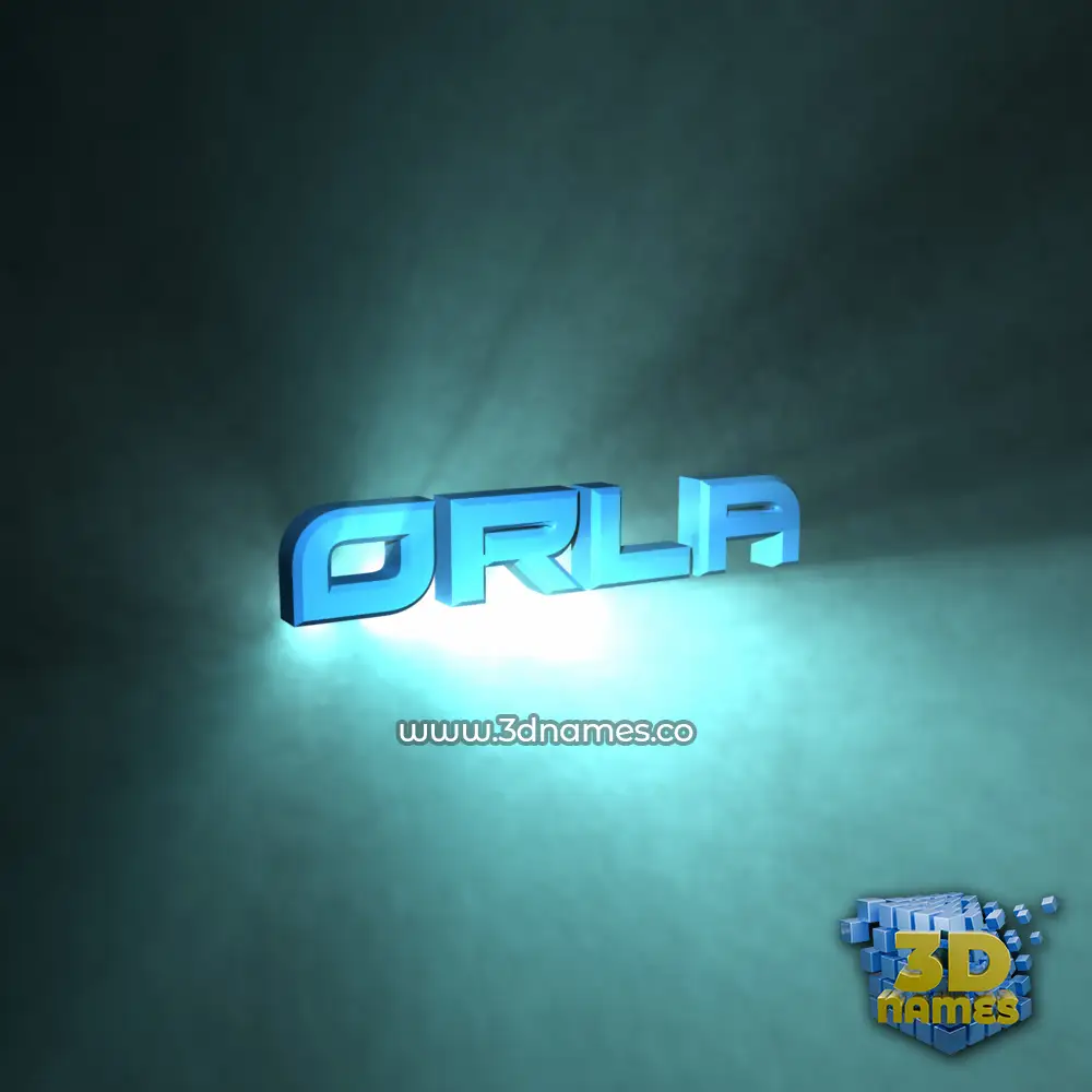 orla in Light Shine style - 3D name wallpaper