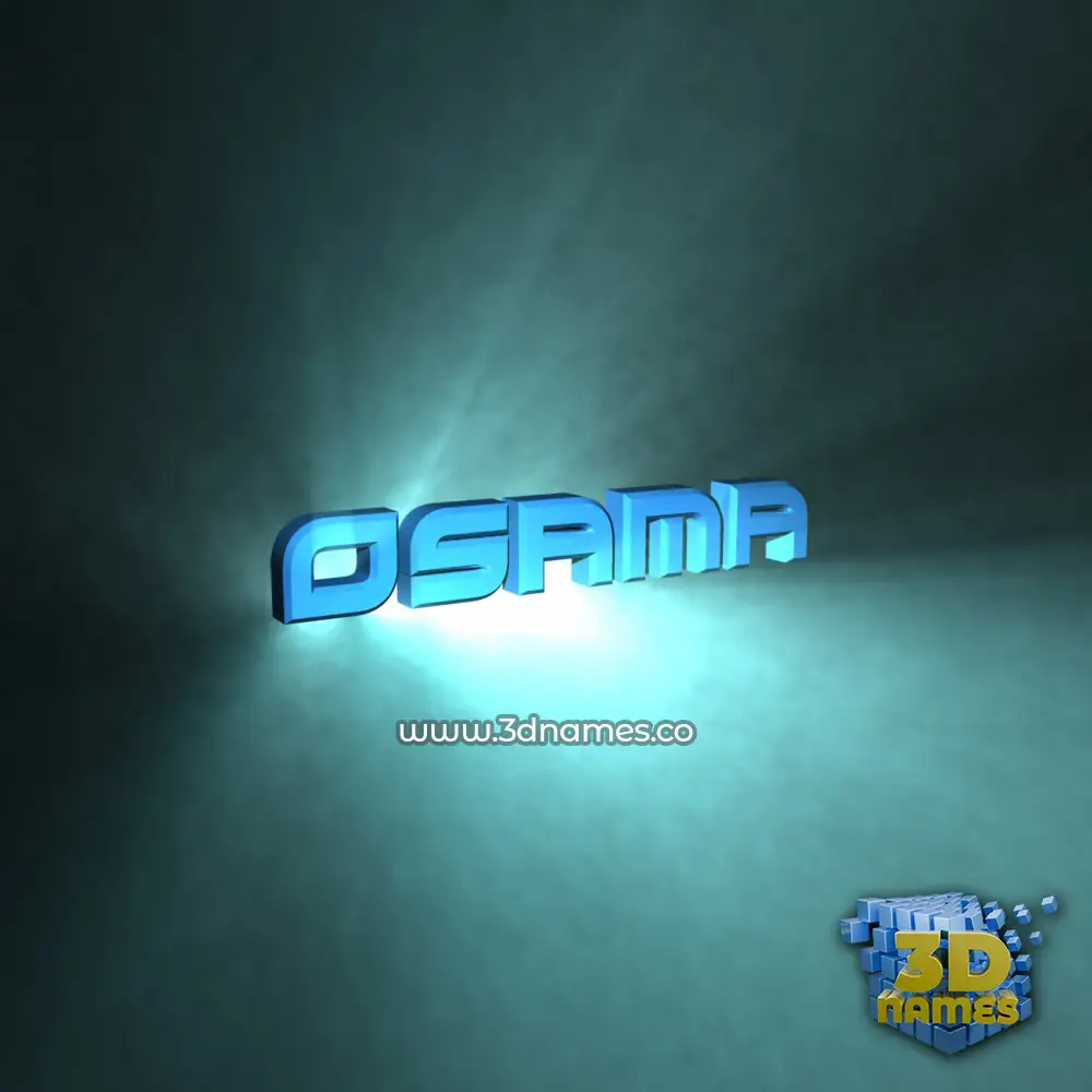 osama in Light Shine style - 3D name wallpaper