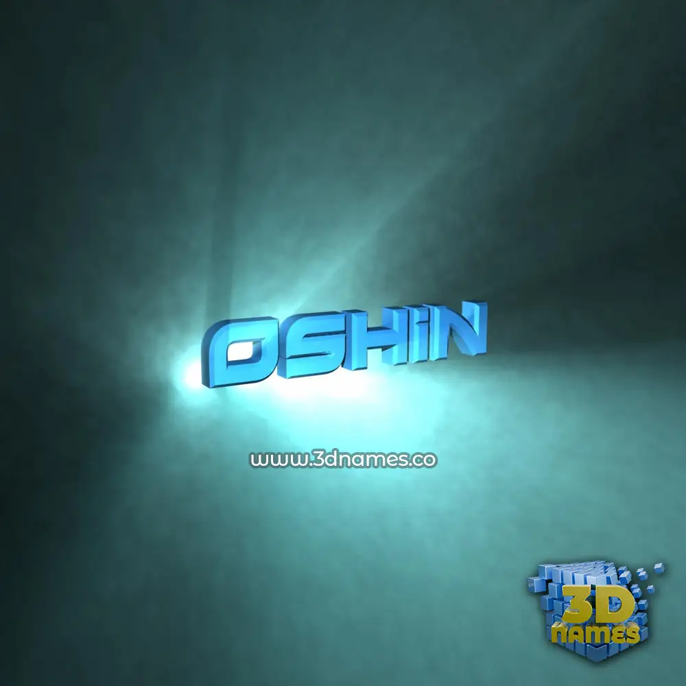 oshin in Light Shine style - 3D name wallpaper