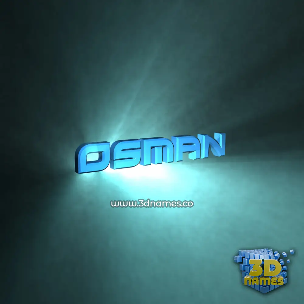 osman in Light Shine style - 3D name wallpaper