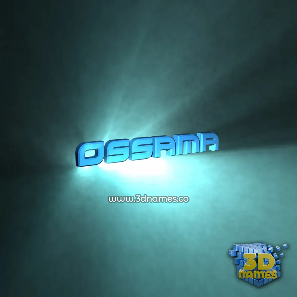 ossama in Light Shine style - 3D name wallpaper