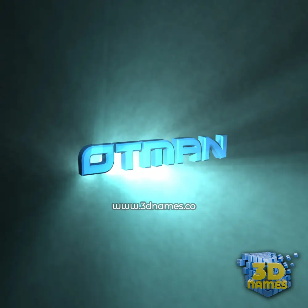 otman in Light Shine style - 3D name wallpaper