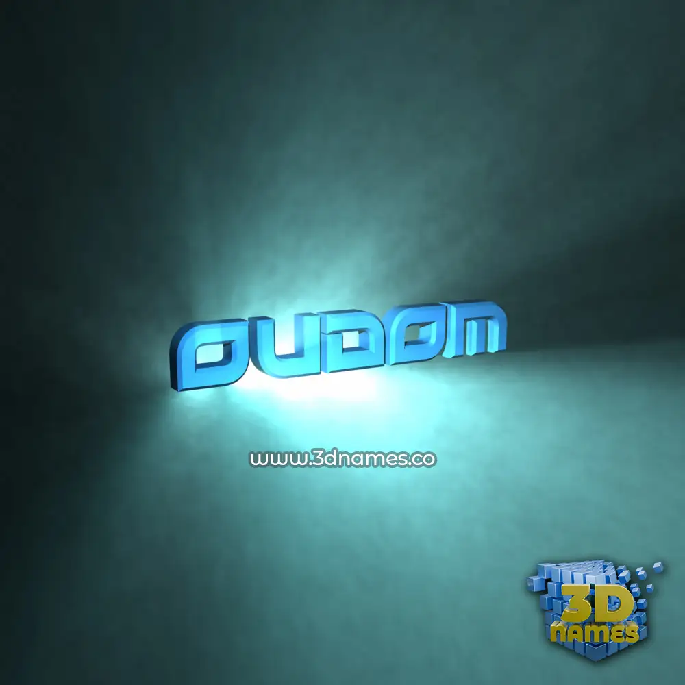 oudom in Light Shine style - 3D name wallpaper