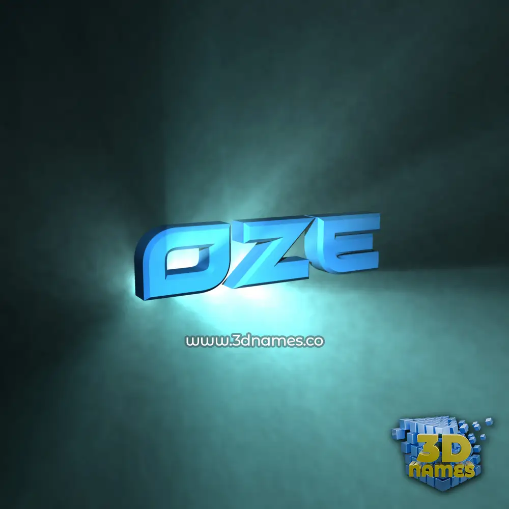 oze in Light Shine style - 3D name wallpaper