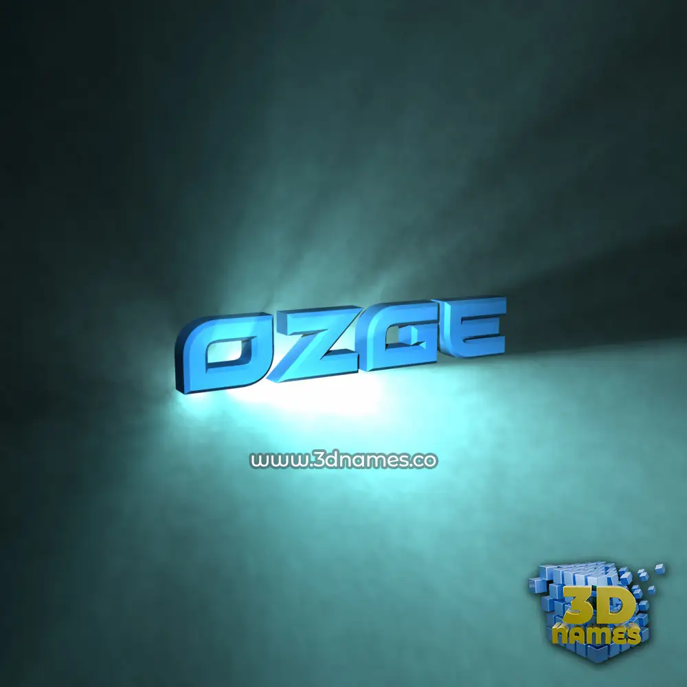 ozge in Light Shine style - 3D name wallpaper